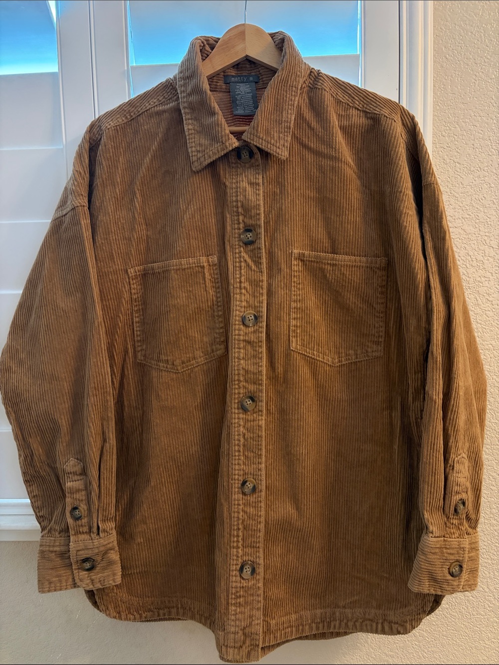 Corduroy Shirt Jacket in Brown - Lightweight Women's Layer
